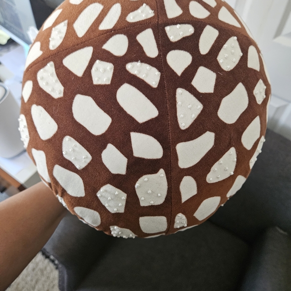 Mushroom Shaped Pillow - Brown and White - Picture 3 of 9
